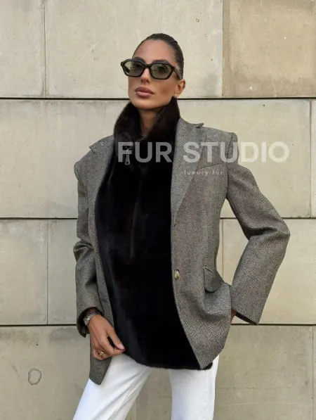 Норковая манишка женская - фото 10