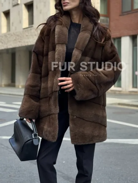 Шуба норковая коричневая - фото 2