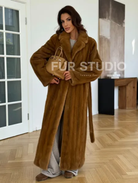 Шуба норковая золотая - фото 9