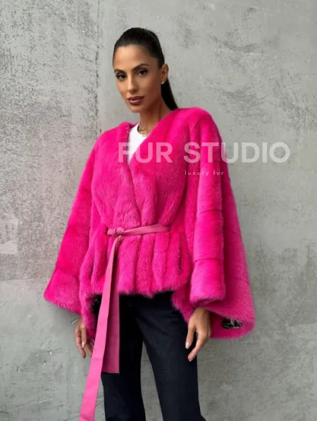 Короткая шуба из меха норки - фото 9