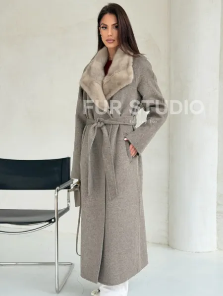 Пальто женское с норкой - фото 0