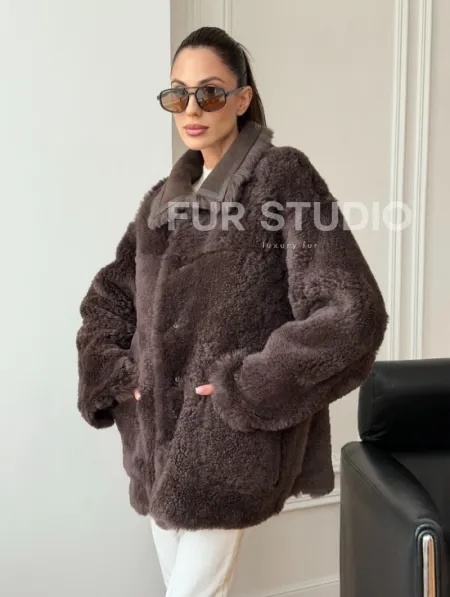 Двухсторонняя дубленка - мех тиградо - фото 12