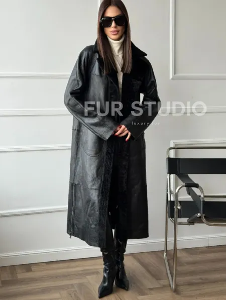 Дубленка из натуральной овчины астраган - фото 5