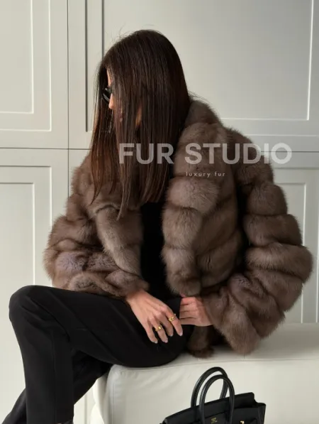 Куртка из куницы - воротник шаль - фото 18