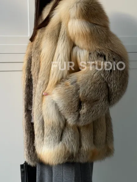 Полушубок из лисы - рукава косички - фото 1