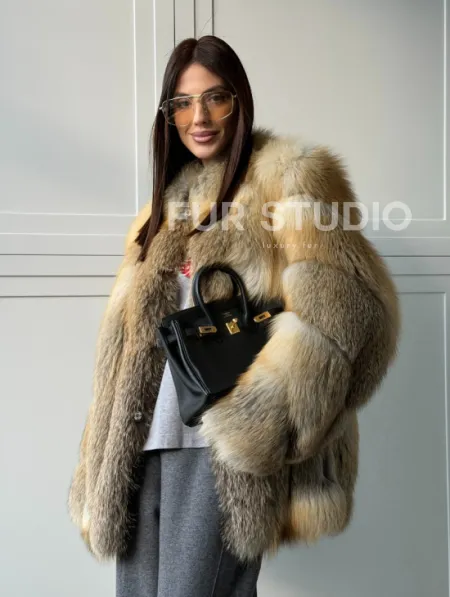 Полушубок из лисы - рукава косички - фото 15