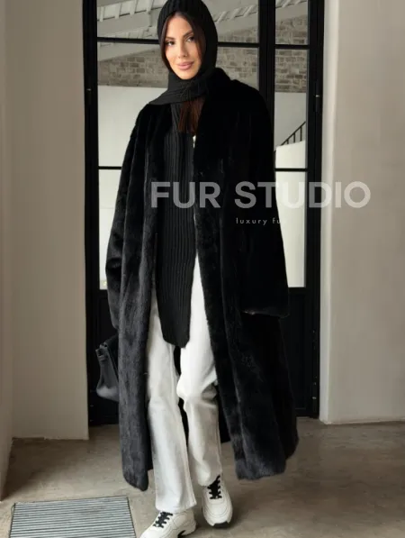 Шуба норка Blackglama V-образный ворот - фото 7