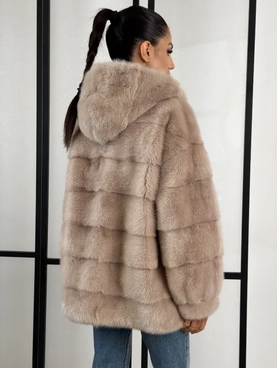 Зимняя меховая норковая курточка с капюшоном - фото 4