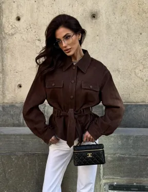 Женская куртка - рубашка из замши - фото 11