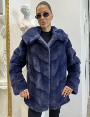 Короткая шуба из импортной норки с капюшоном - фото 1