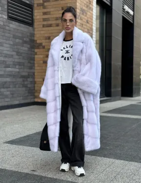 Светлая норковая шуба 