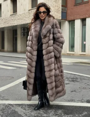 Шуба из меха куницы в цвете Truffle - фото 9