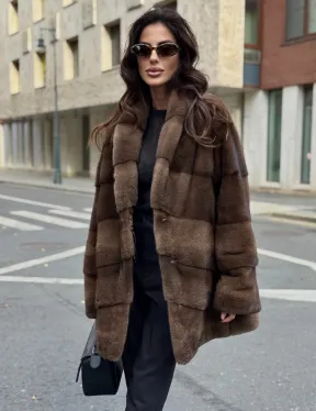 Шуба норковая коричневая - фото 3