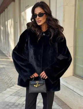 Шуба куртка из норки - черная - фото 3