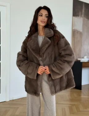 Шуба сasual art из меха норки lavender - фото 10