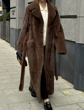 Норковая шуба - цвет соболь - фото 4