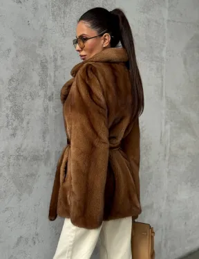 Шуба золотая - норковая - фото 9