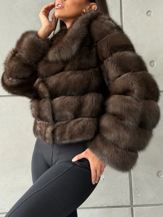 Короткая шуба из баргузинского соболя - фото 4