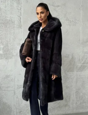 Норковая женская шуба с капюшоном - фото 4