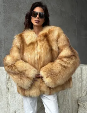 Шуба из натурального лисьего меха - фото 4