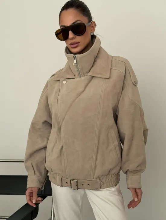 Современная куртка из замшевой кожи - фото 6