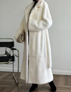 Белая норковая шуба в пол - фото 4