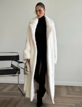 Белая норковая шуба в пол - фото 6