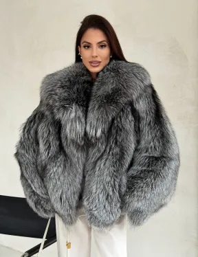 Полушубок из чернобурой лисы - фото 0