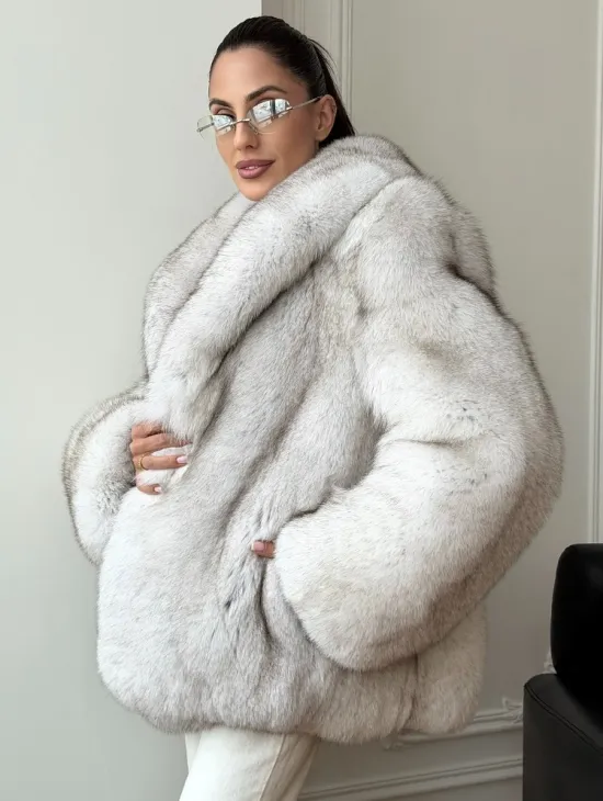 Шуба из песца - колотый лед - фото 6