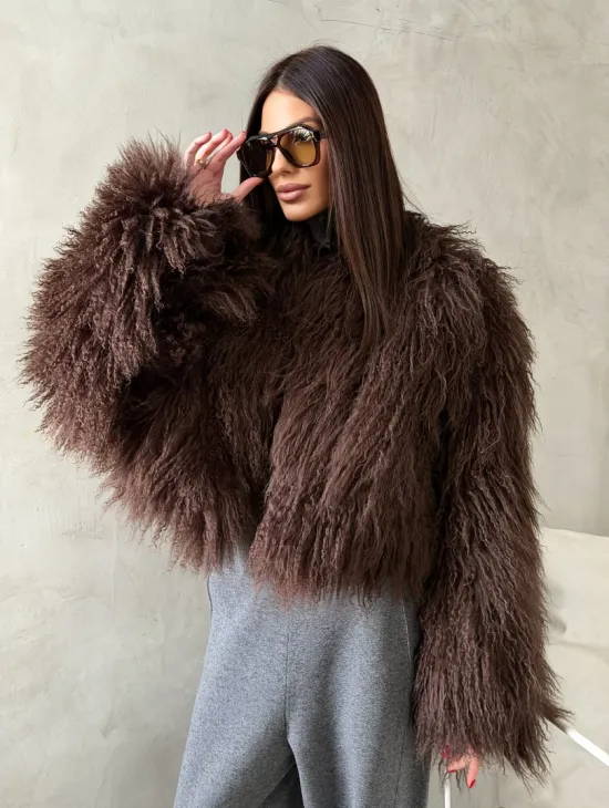 Модный полушубок из ламы - фото 6