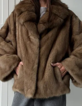 Куртка из меха норки - воротник куница - фото 2