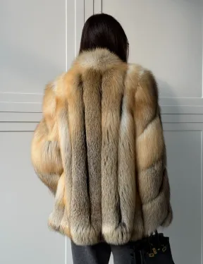 Полушубок из лисы - рукава косички - фото 17