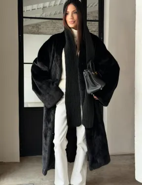 Шуба норка Blackglama V-образный ворот - фото 9