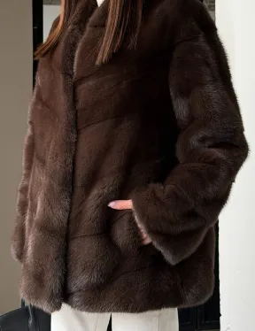 Женский норковый полушубок - фото 1