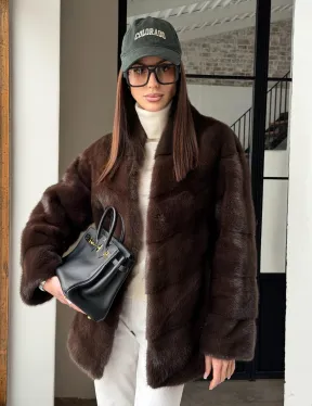 Женский норковый полушубок - фото 16