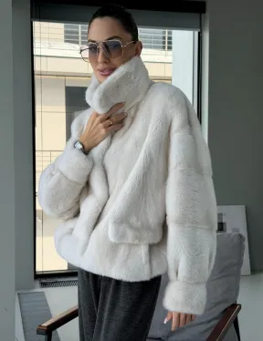 Модная женская норковая куртка - фото 5