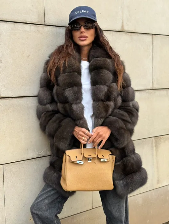 Шуба из меха баргузинского соболя - седина 2 - фото 9