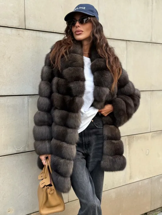 Шуба из меха баргузинского соболя - седина 2 - фото 7