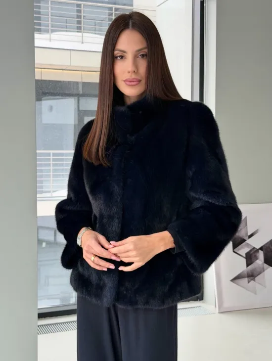 Укороченный норковый жакет - фото 4