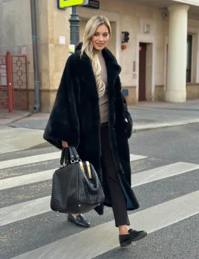 Зеленая норковая шуба - фото 3