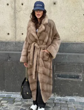 Шуба норковая - цвет пастель - фото 5