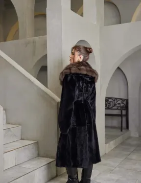 Норка BLACKGLAMA пластины капюшон куница - фото 3