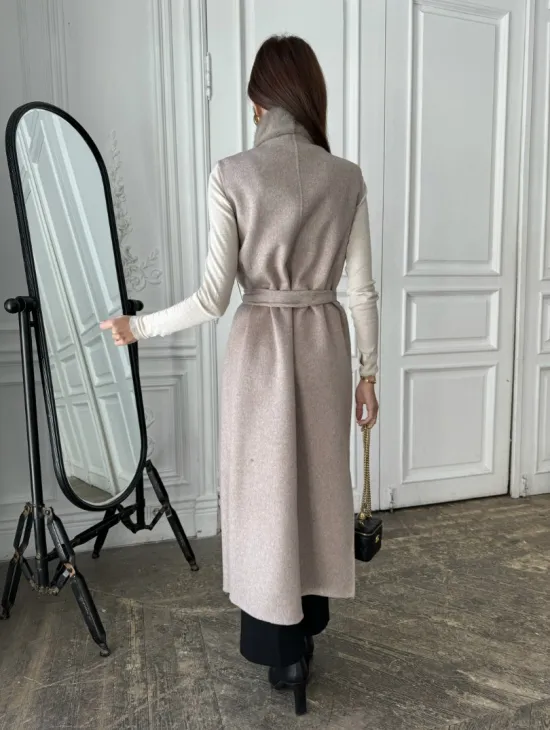 Пальто с мехом норки цвет серый - фото 2