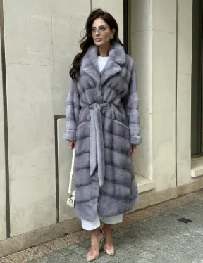 Пальто из голубой норки - фото 0